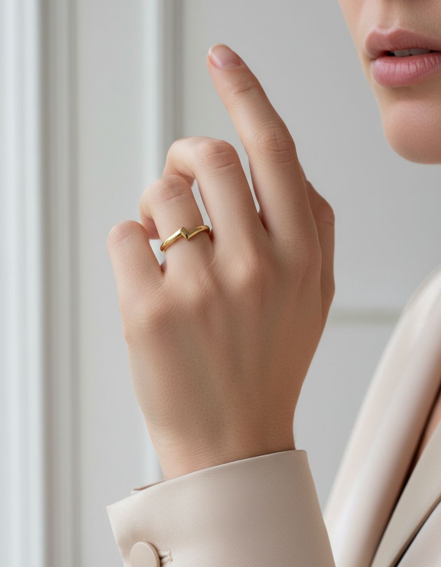 9ct Yellow Gold Zigzag Crossover Dress Ring
