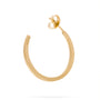 Side view of Eloise Gold Plated Sterling Silver Crescent Moon Diamond Hoops