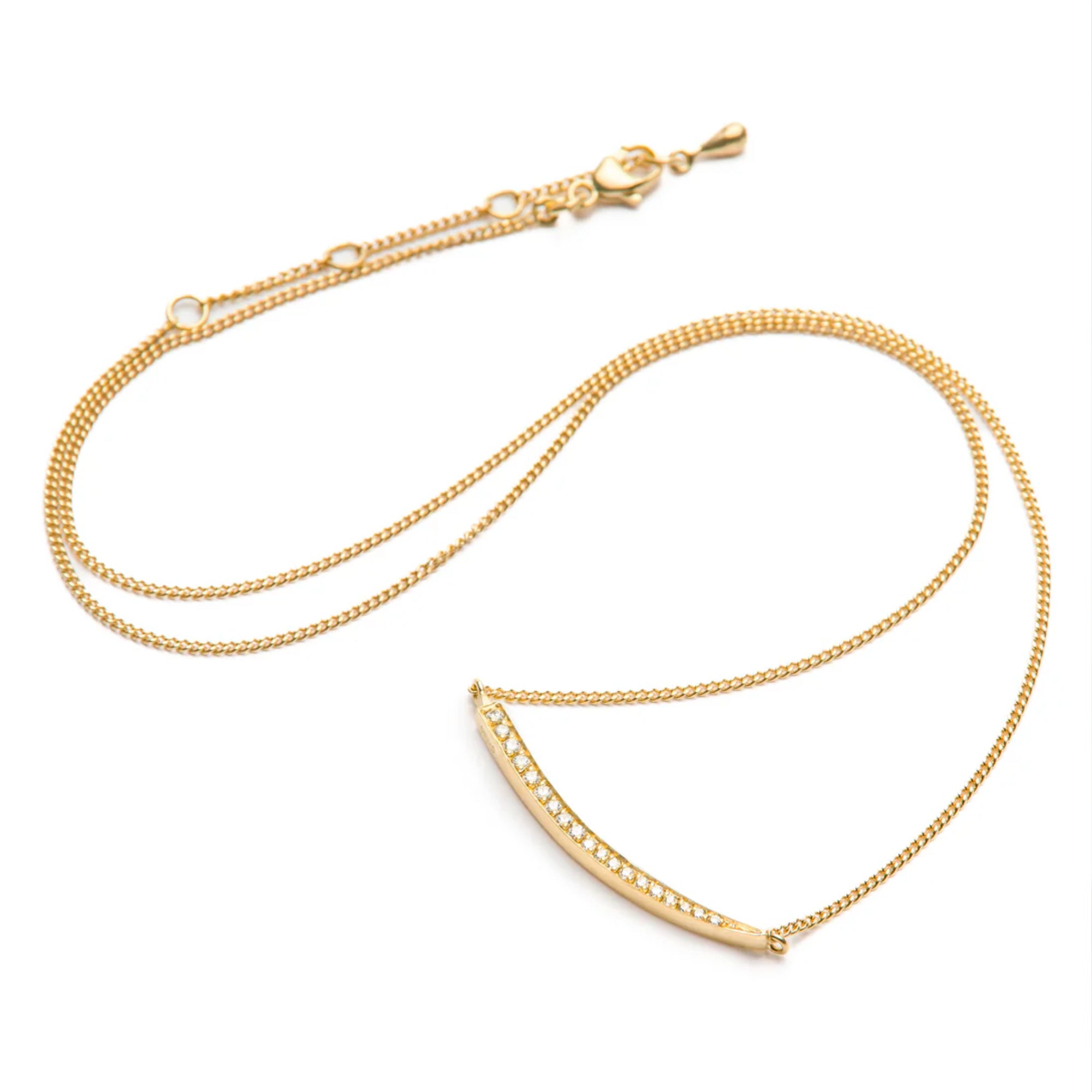 Eloise Gold Plated Sterling Silver Crescent Moon Diamond Necklace