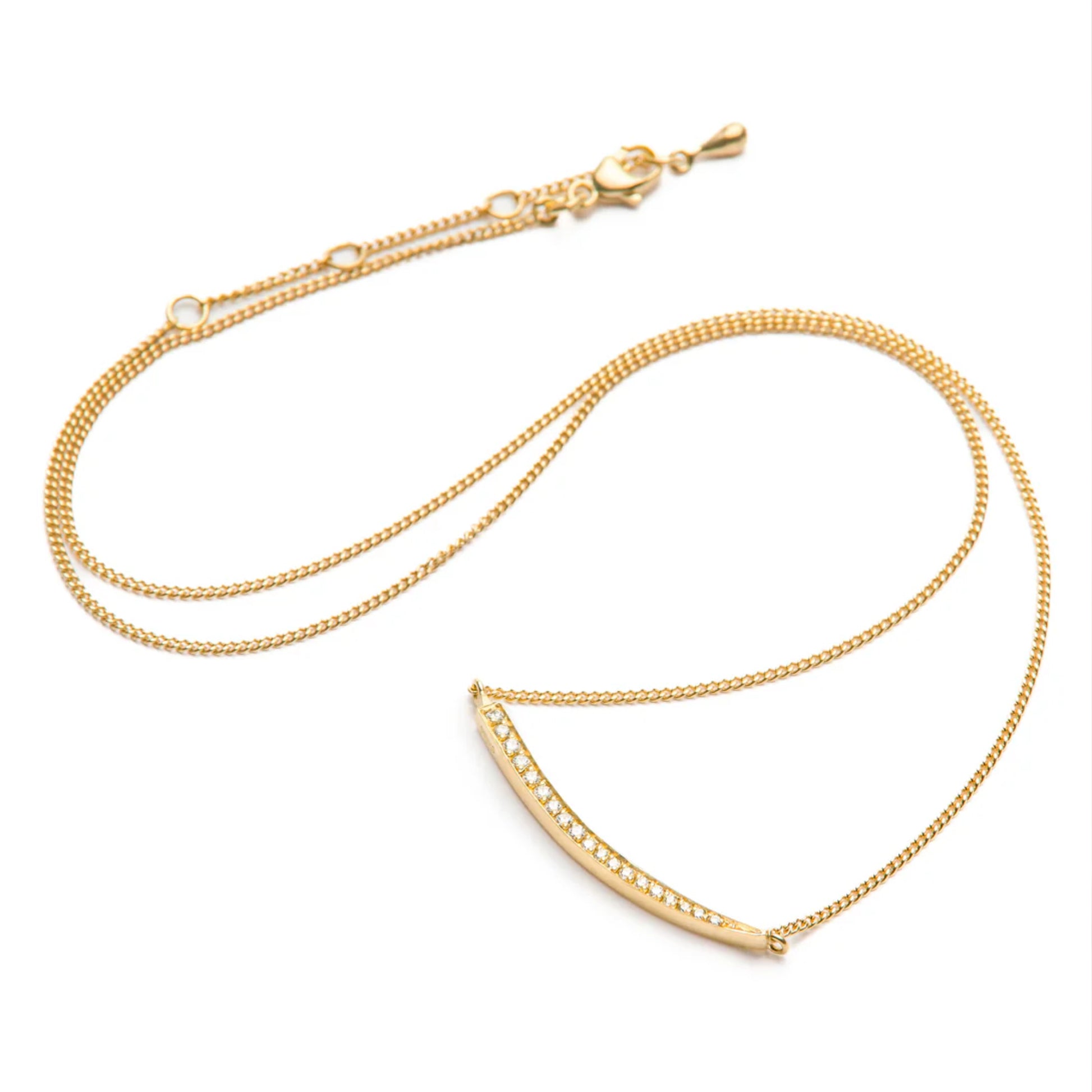 Eloise Gold Plated Sterling Silver Crescent Moon Diamond Necklace