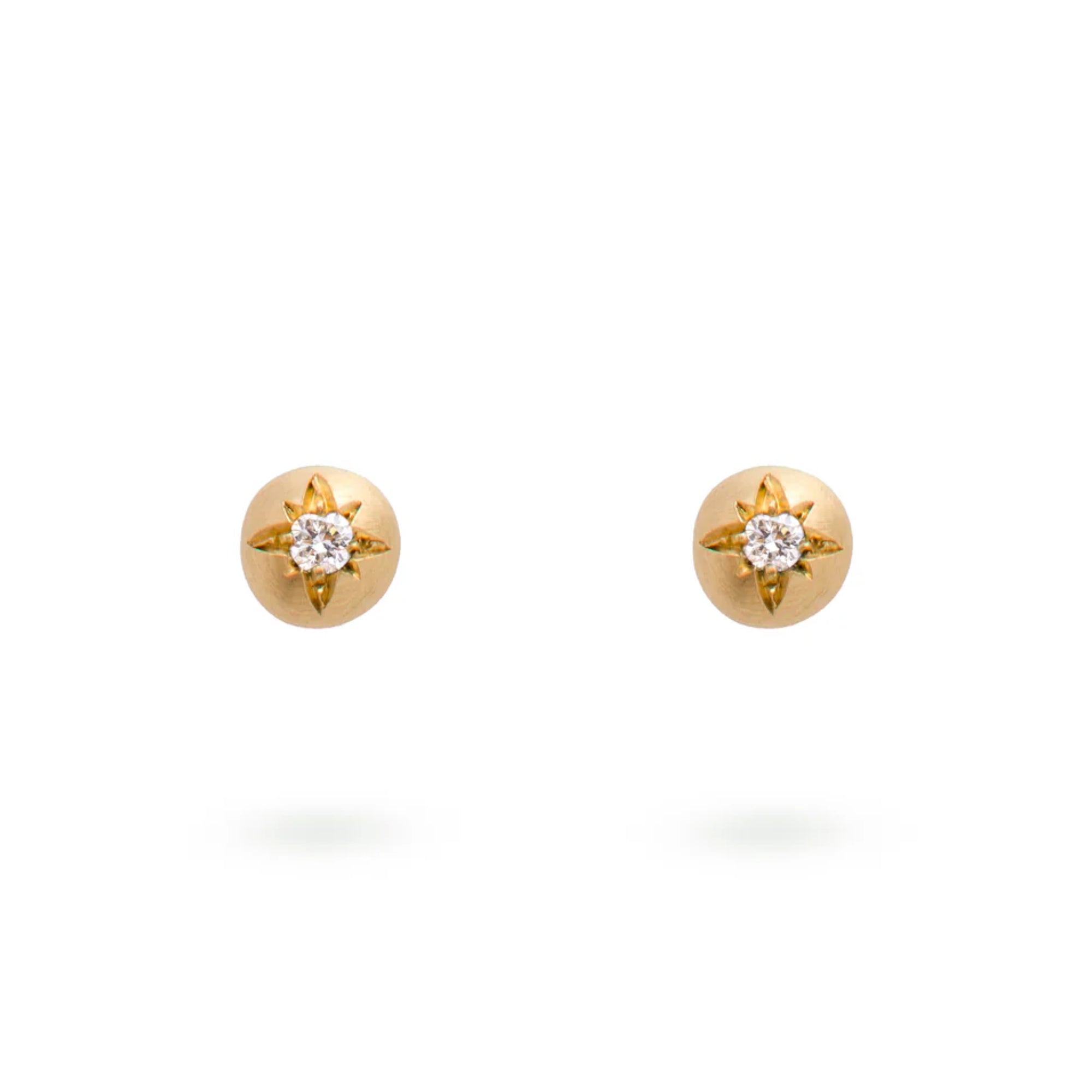 Eloise Gold Plated Sterling Silver Moon Diamond Studs