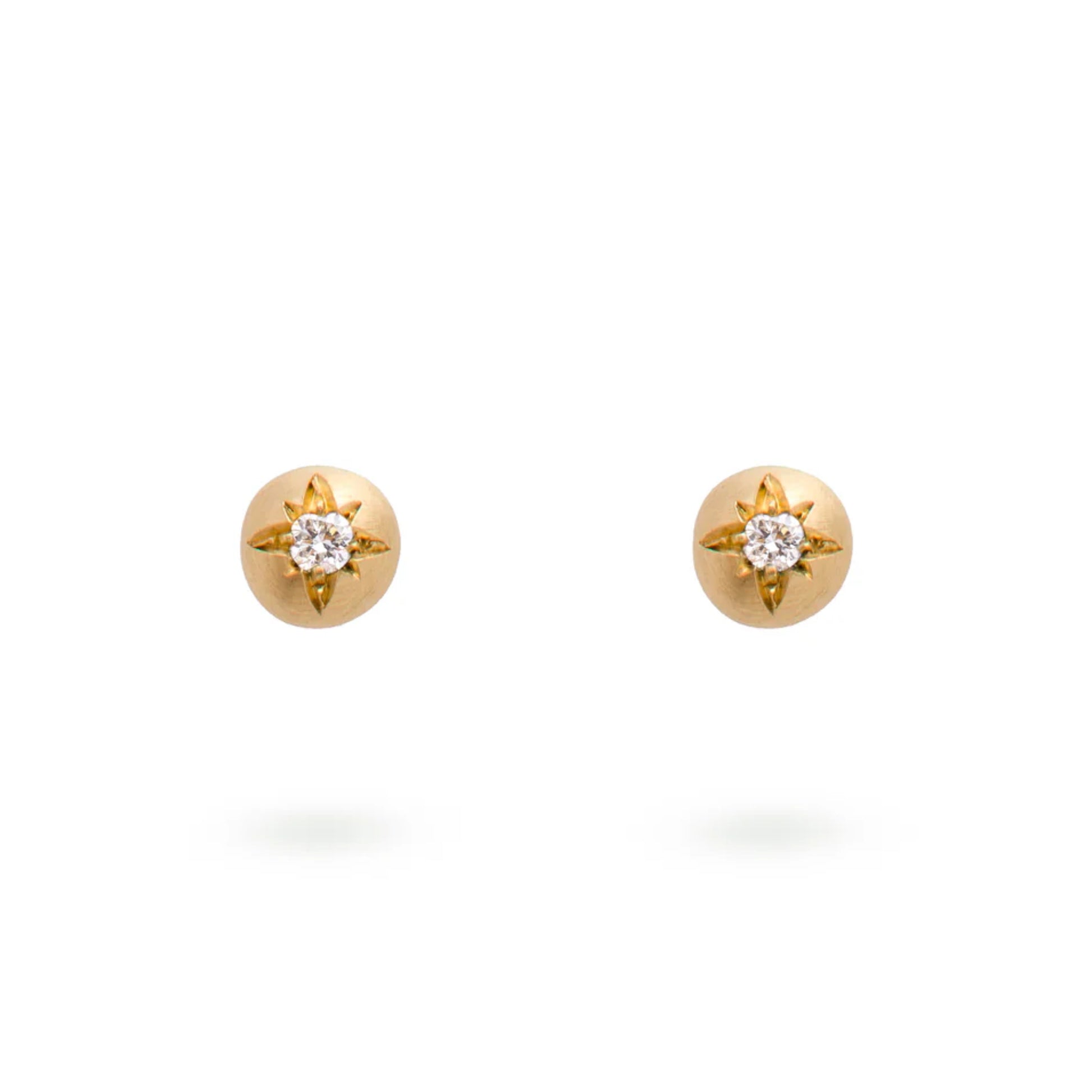 Eloise Gold Plated Sterling Silver Moon Diamond Studs