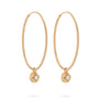 Eloise gold plated silver hoop earrings with natural round diamond moon charm