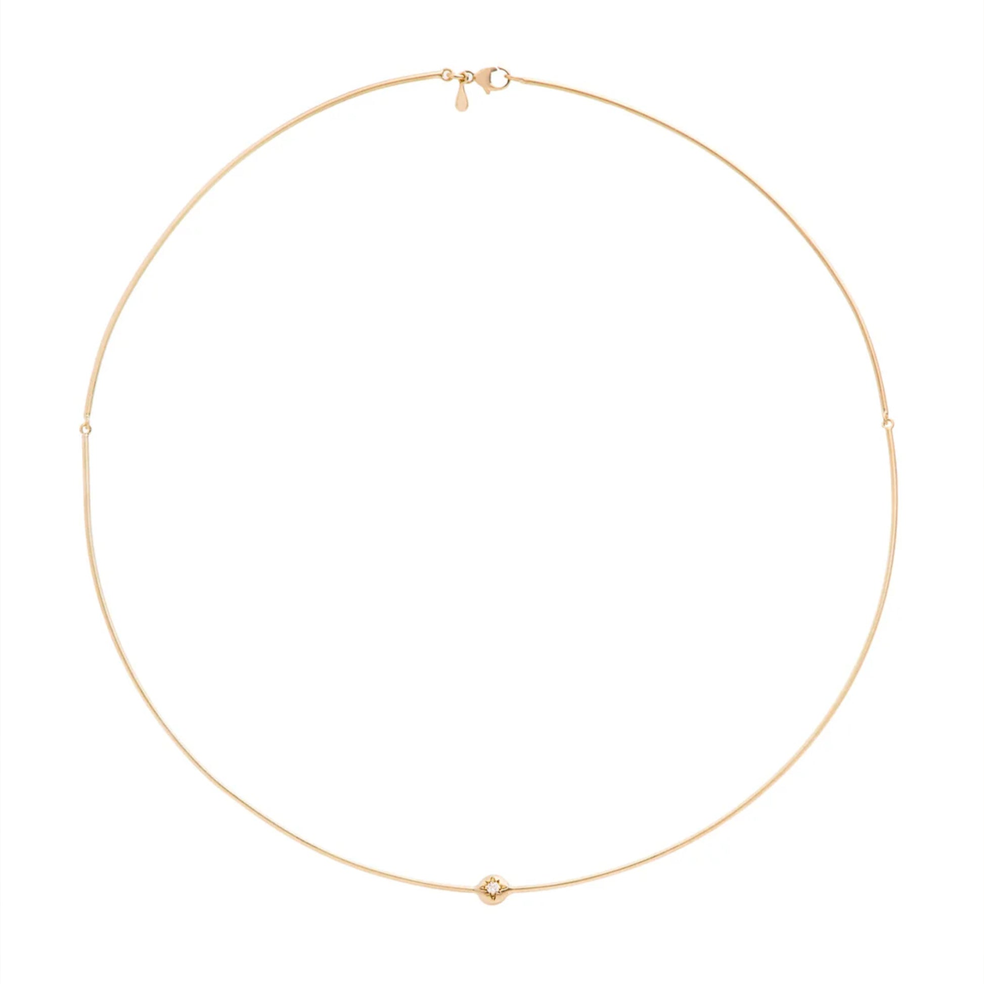 Eloise 18ct Yellow Gold Plated Sterling Silver Moon Diamond Necklace - round brilliant cut natural diamond set in engraved star pattern pendant on wire necklet