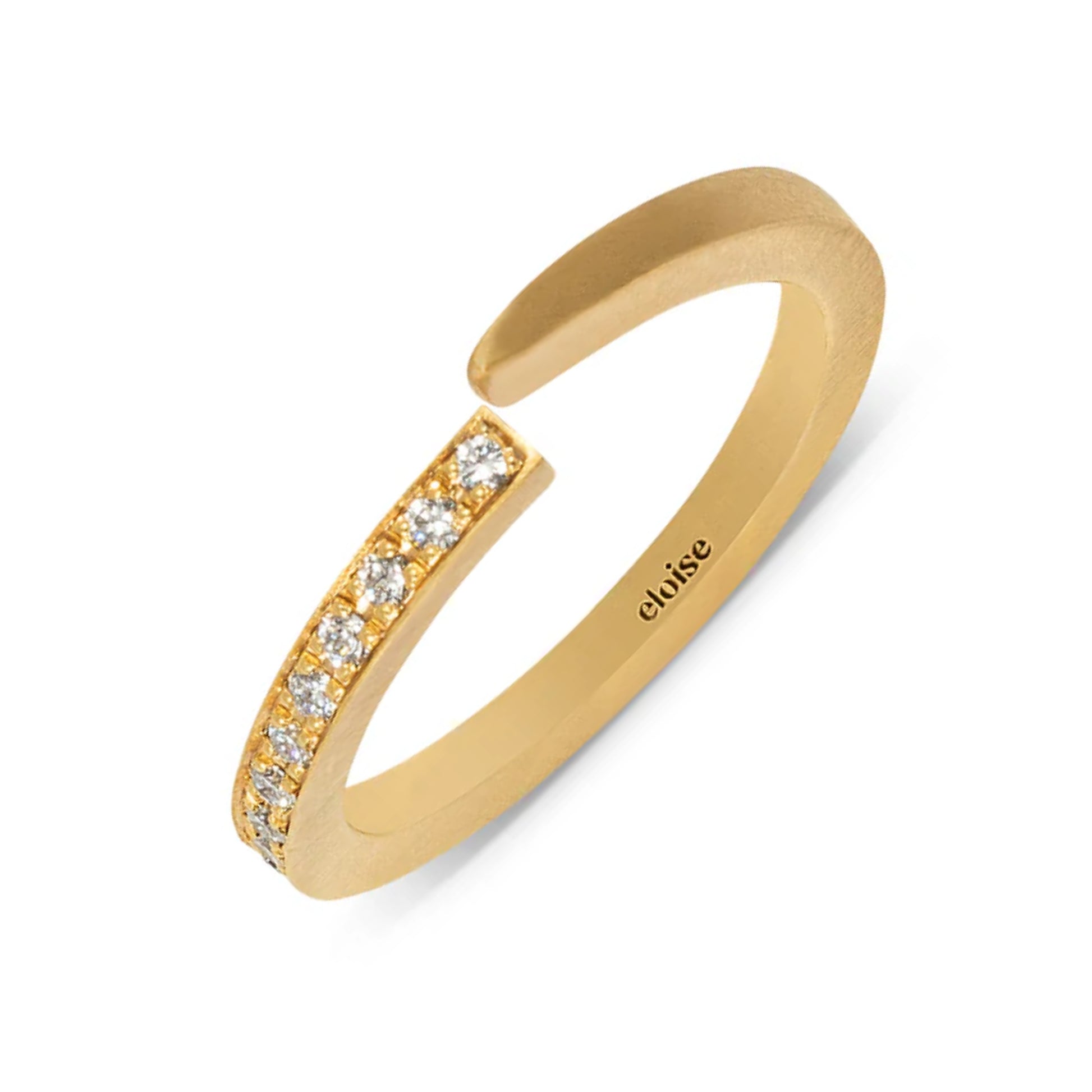Eloise Gold Plated Sterling Silver Crescent Moon Diamond Ring