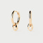 PDPALOA 18ct gold plated sterling silver hoop earrings with cz charm