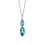 Aqua Blue Crystal Twist Marquise Pendant with Adjustable 16"-18" Curb Chain P4800A