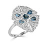 Aquamarine and Diamond Butterfly Ring