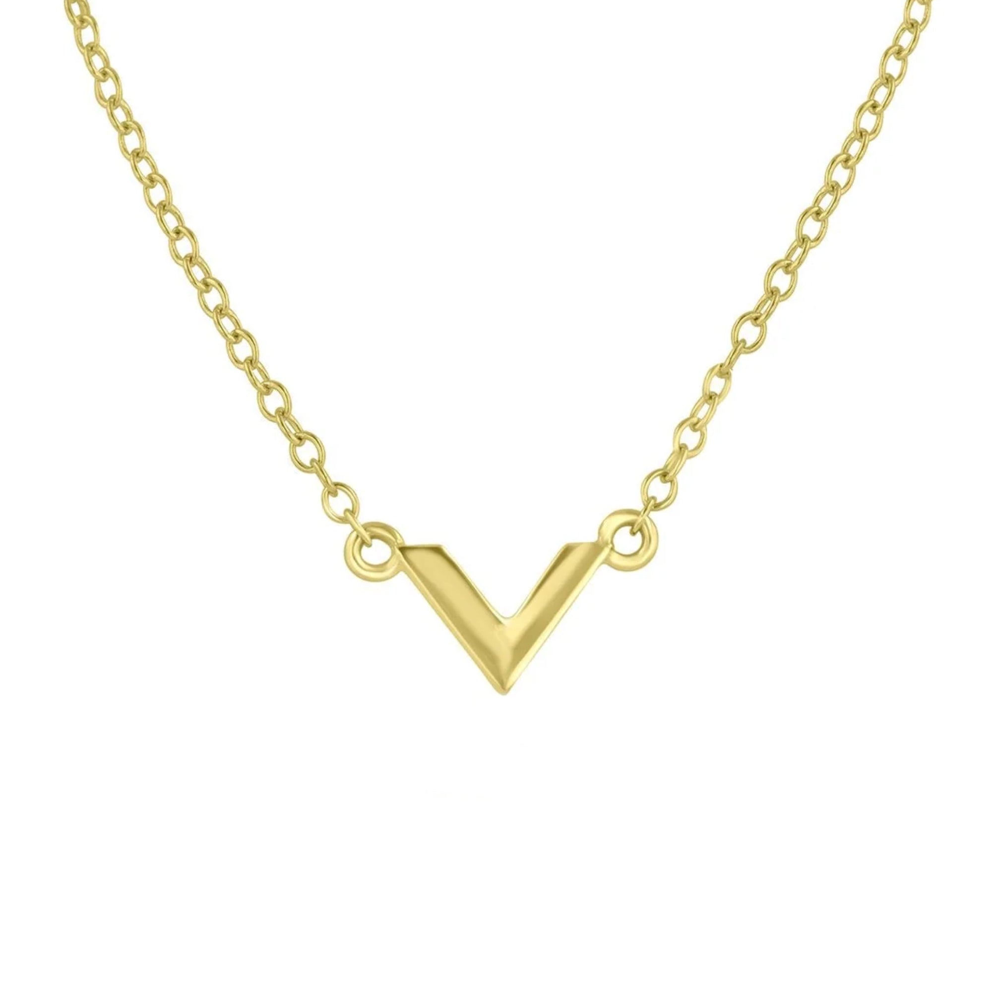 Avanti Design Yellow Gold 'V' Necklace 16"-18"
