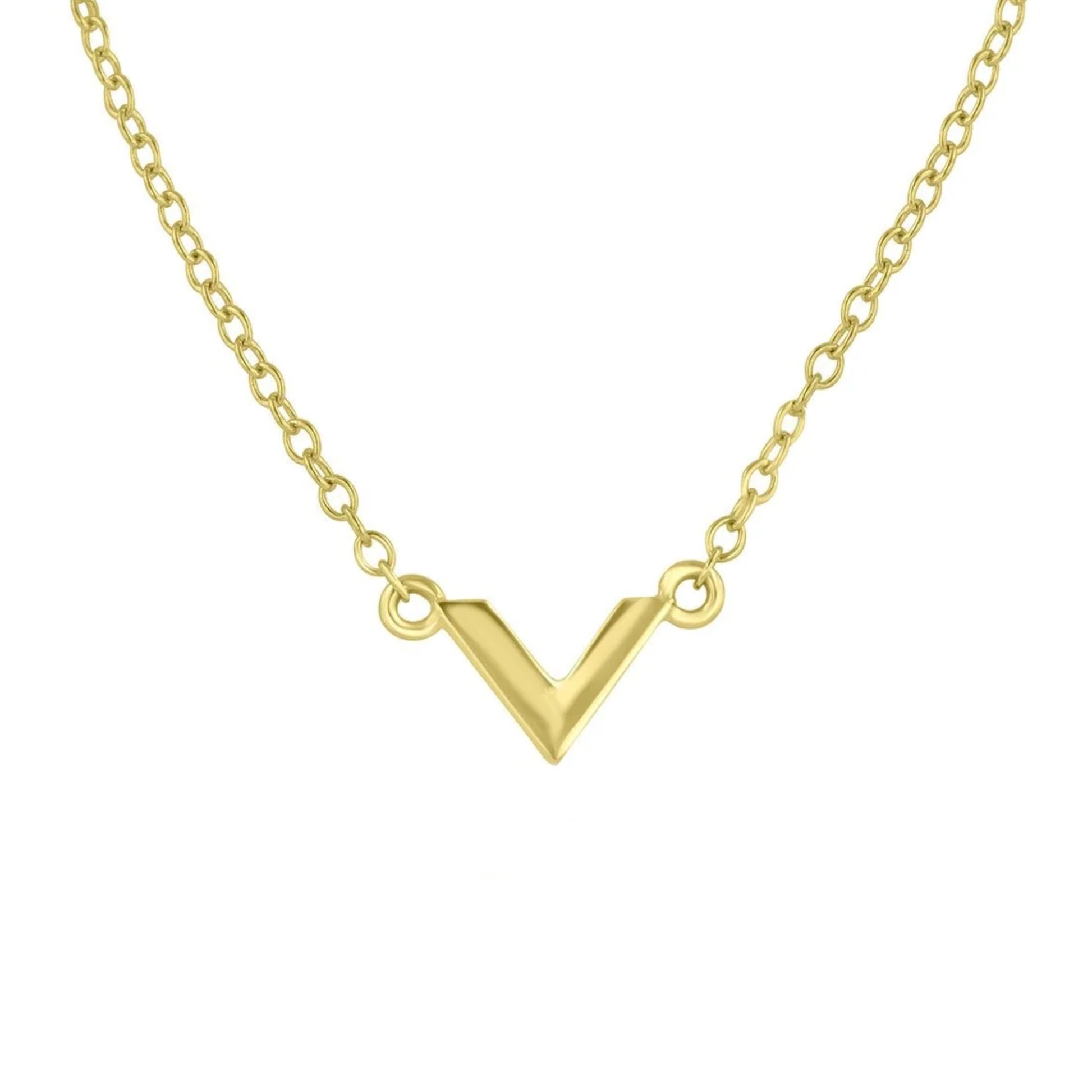Avanti Design Yellow Gold 'V' Necklace 16"-18"