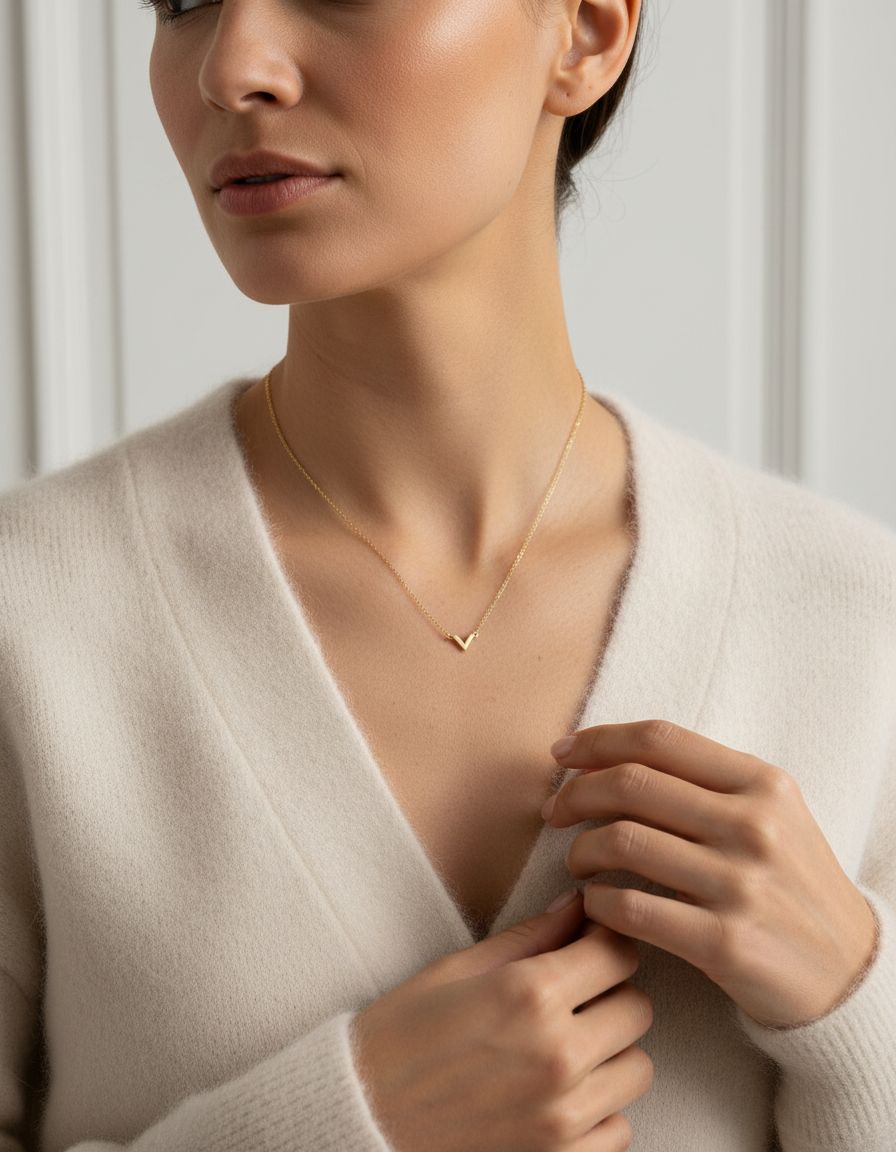 Avanti Design Yellow Gold 'V' Necklace
