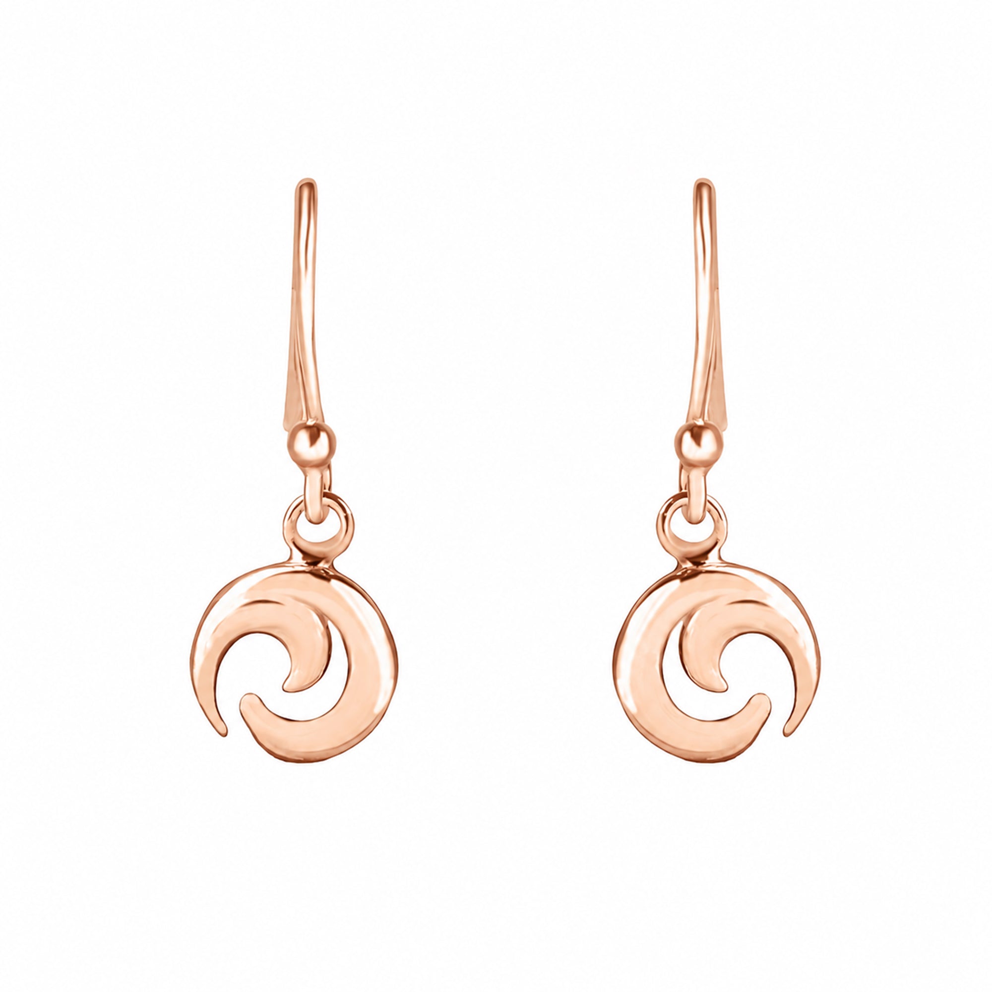 Avanti Small Crashing Wave Drop Earrings in Rose Gold