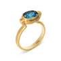 Eloise Gold Plated Sterling Silver Deep Blue Topaz Ellipse Ring