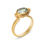 Eloise 18ct Gold Plated Sterling Silver Green Prasolite Ellipse Ring