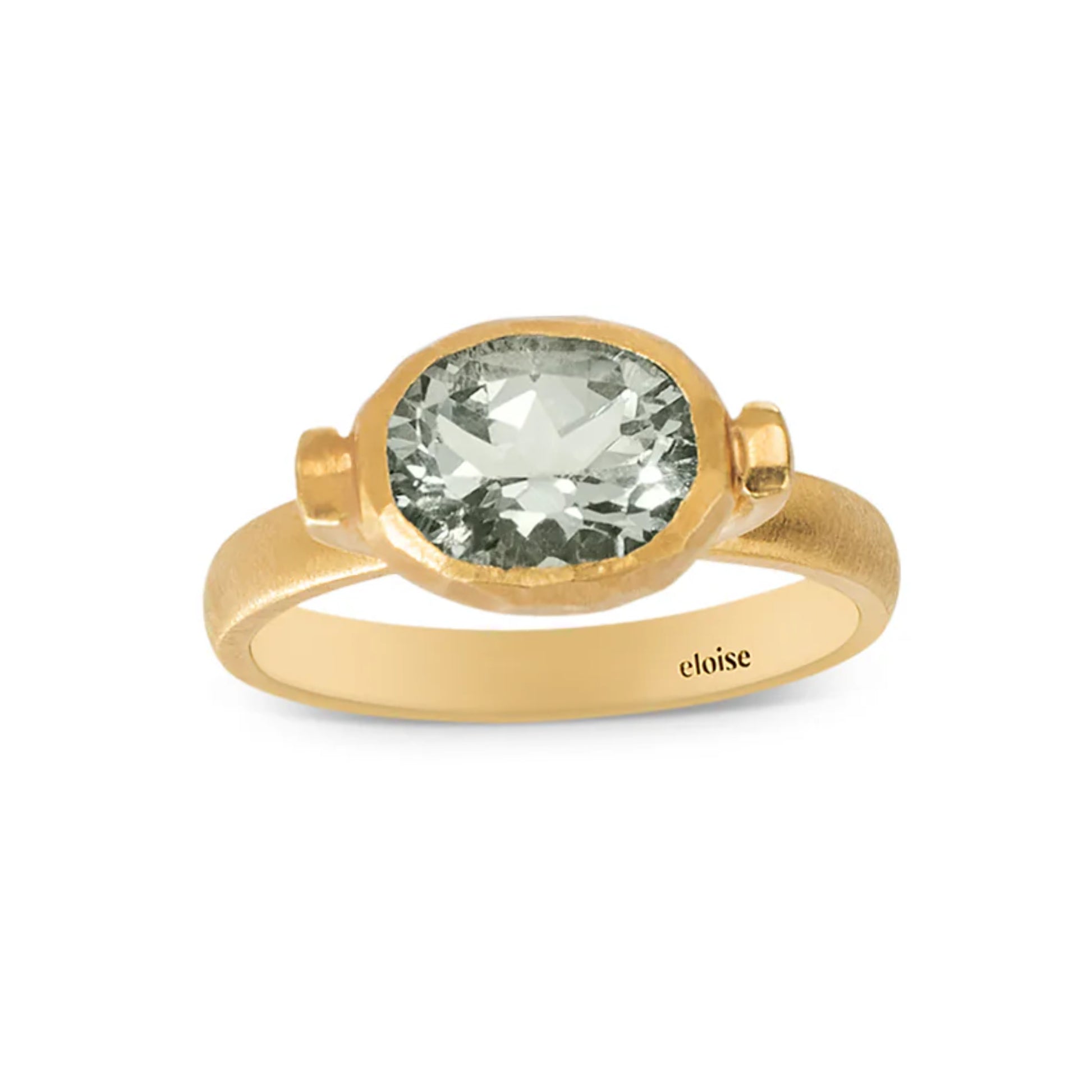 Eloise Gold Plated Sterling Silver Green Prasolite Ellipse Ring
