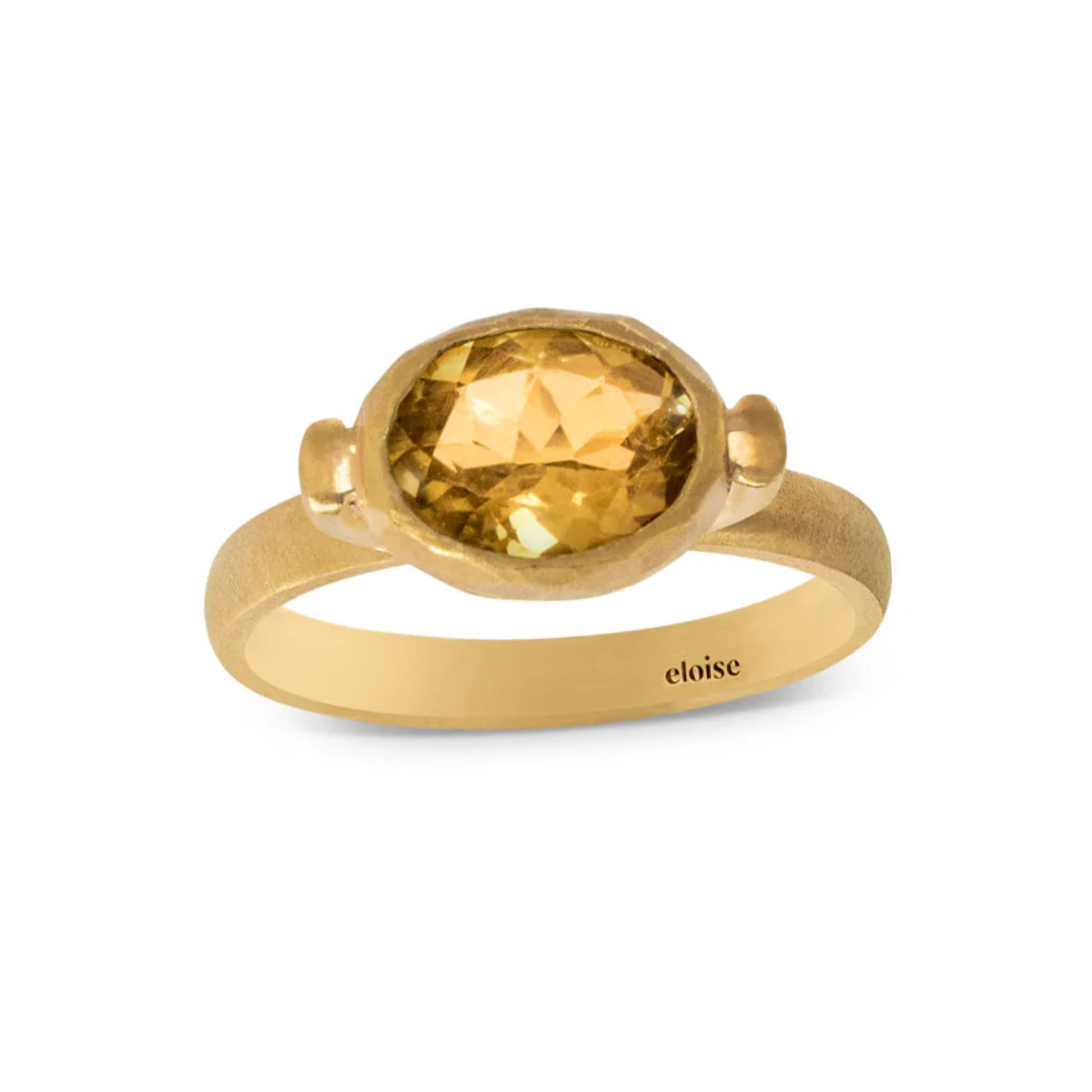 Eloise 18ct Yellow Gold Plated Sterling Silver Yellow Citrine Ellipse Ring