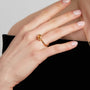 Model Wearing Eloise Gold Plated Sterling Silver Oval Yellow Citrine Ellipse Ring
