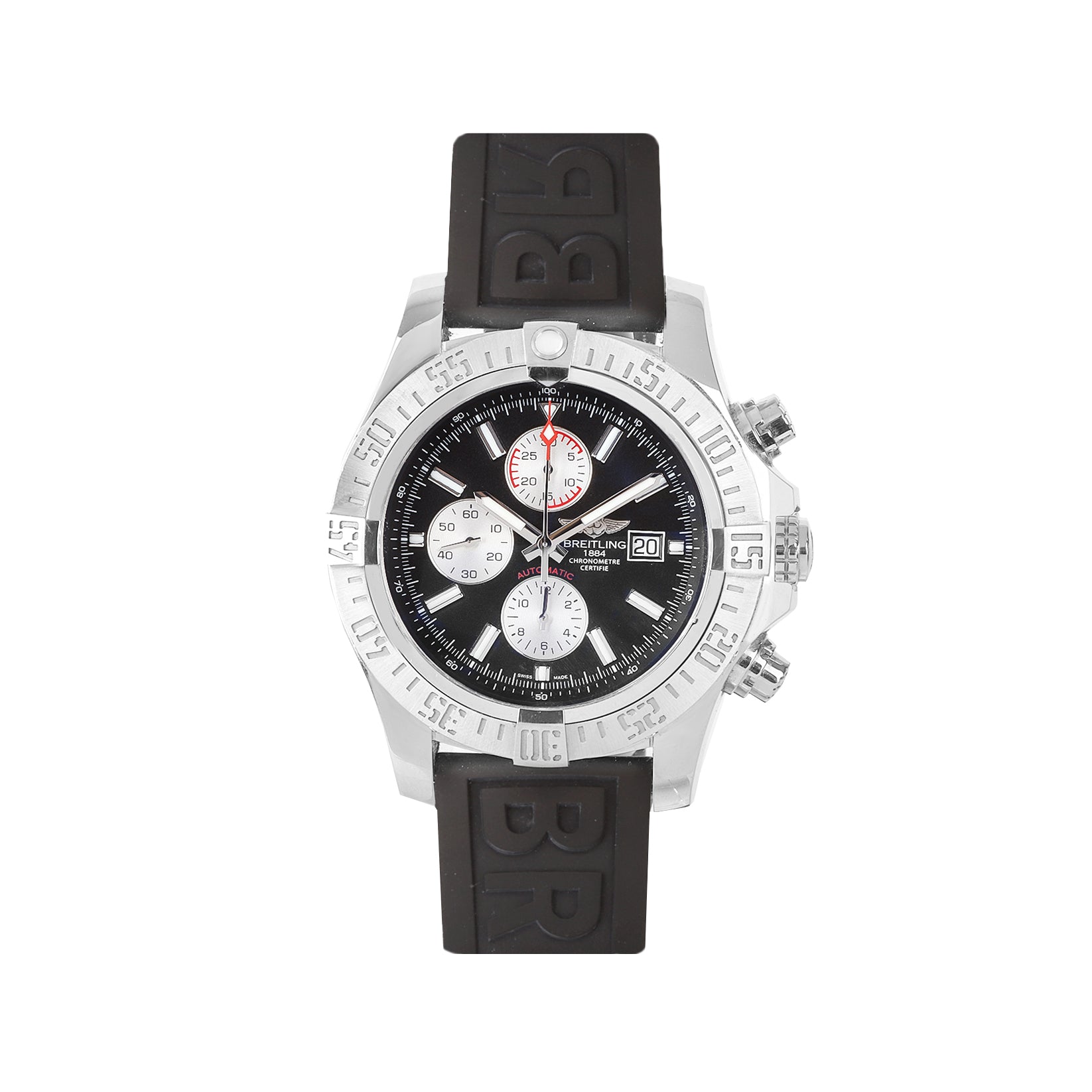 Breitling Super Avenger II Black Chronograph Automatic Pre Owned Watch