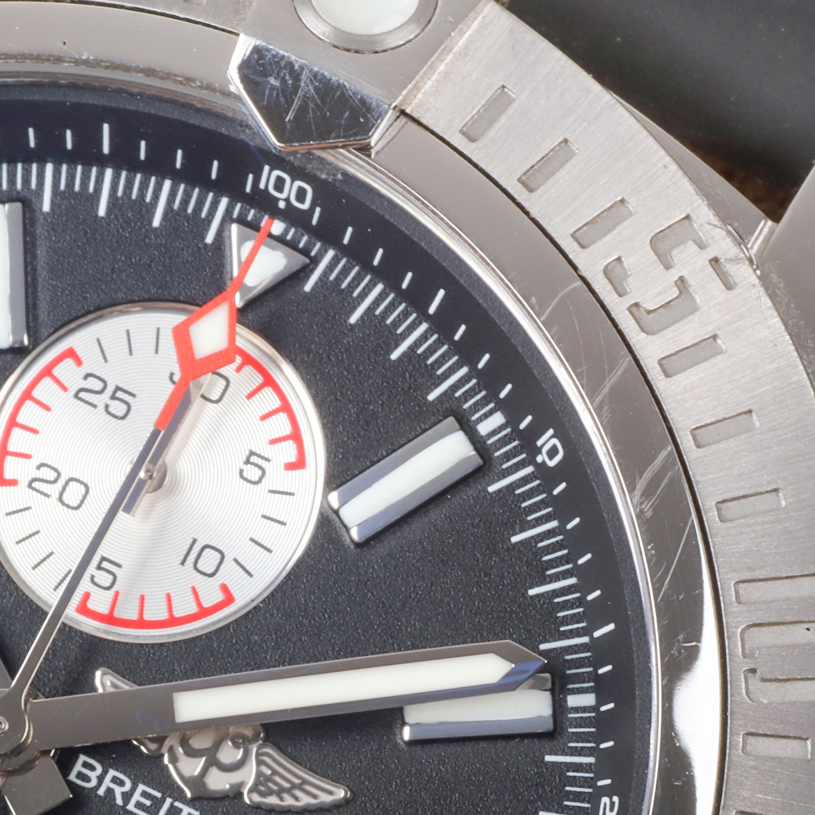 Breitling Super Avenger II Black Chronograph Automatic Pre Owned Watch