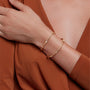 Model Wearing Eloise 18ct Gold Plated Sterling Silver Sahara Diamond Bangle