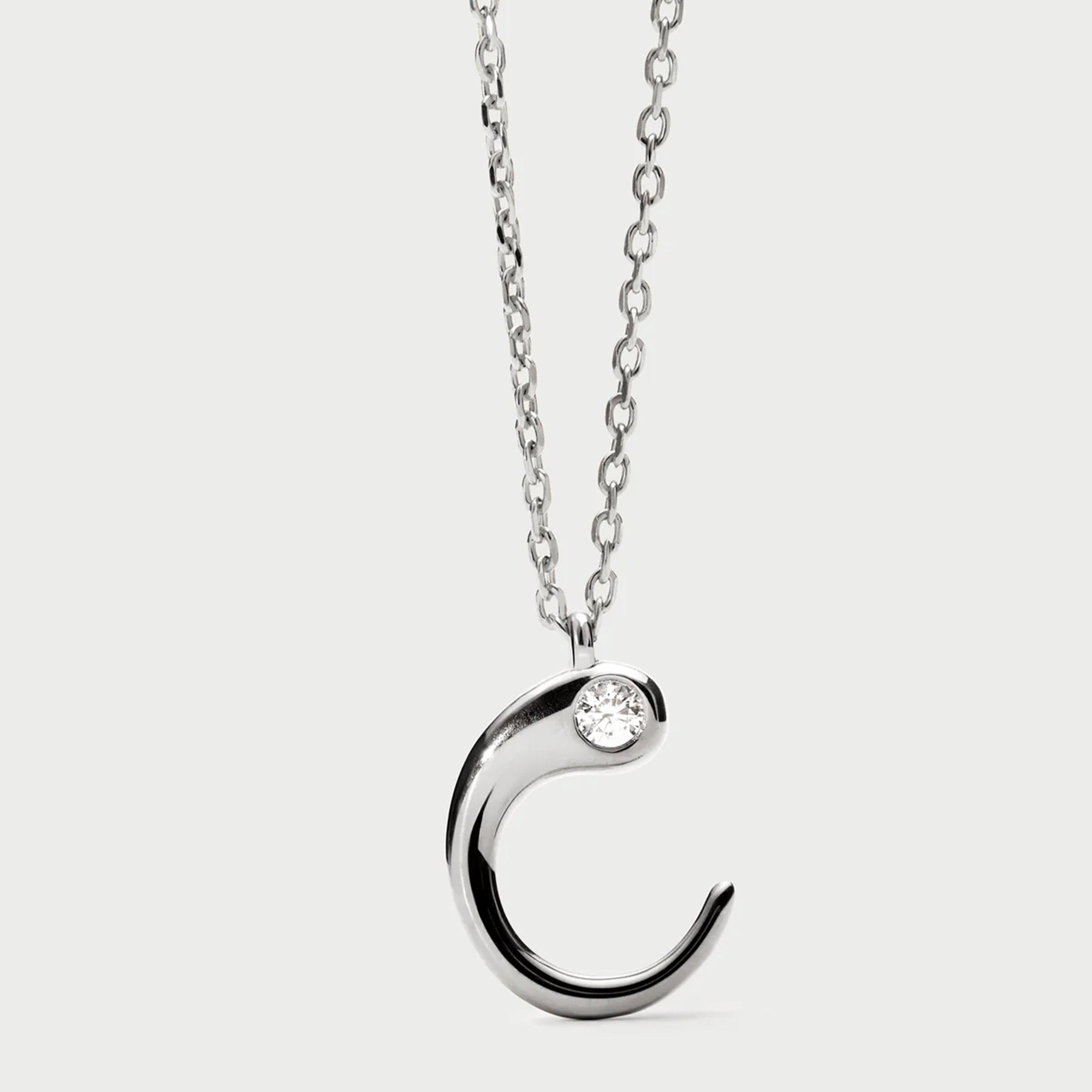 PDPAOLA sterling silver initial C necklace