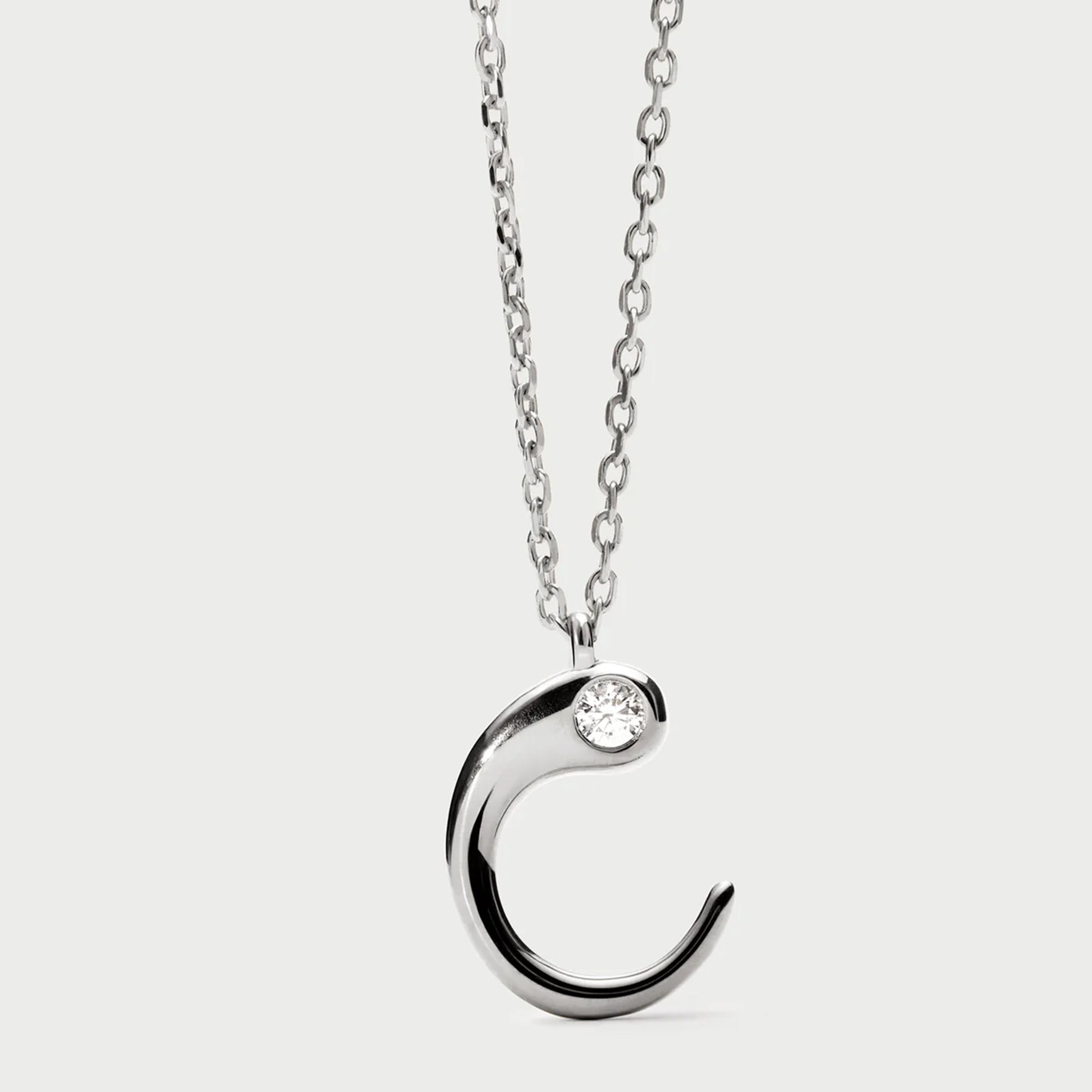 PDPAOLA sterling silver initial C necklace