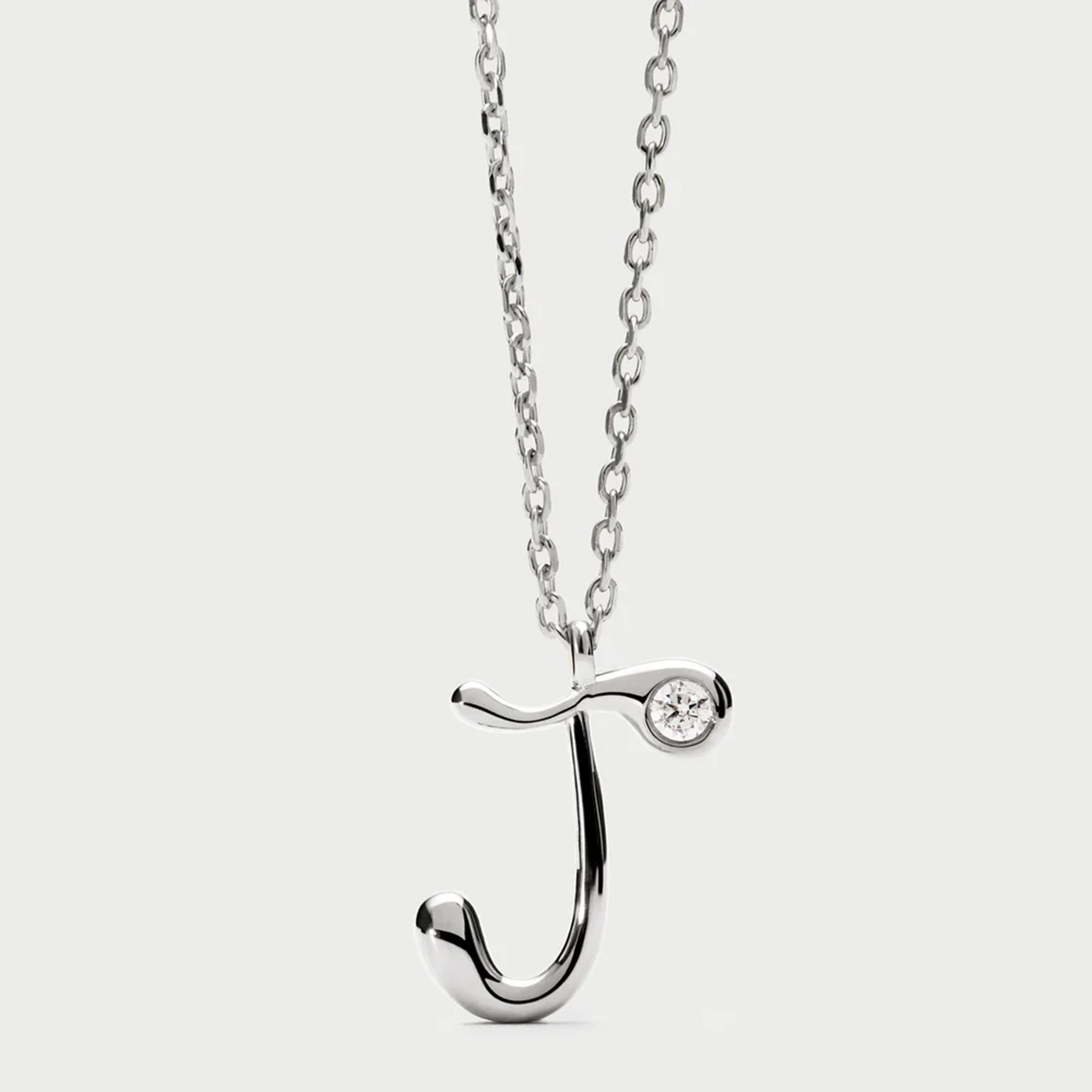 PDPAOLA sterling silver initial J necklace