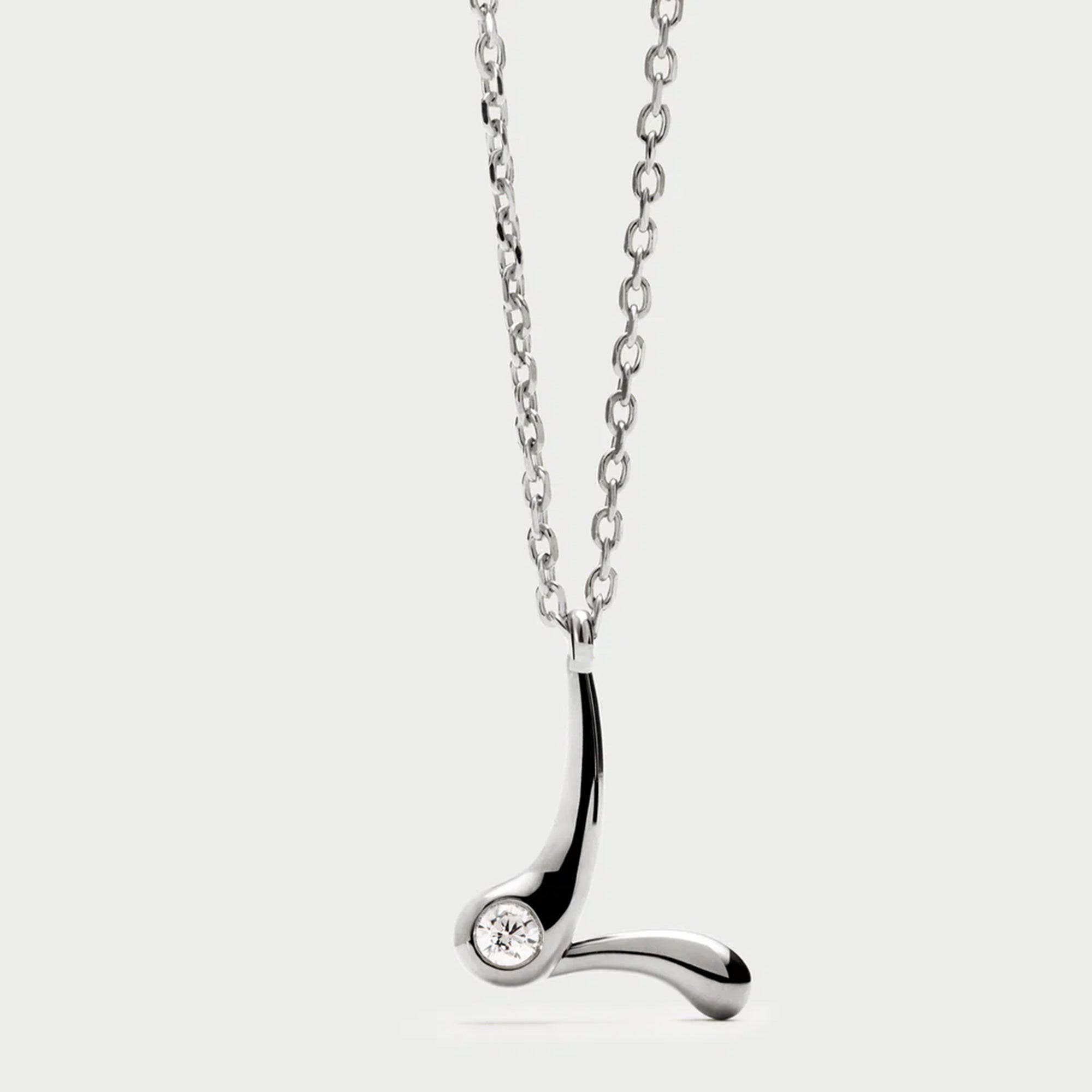 PDPAOLA sterling silver initial L necklace