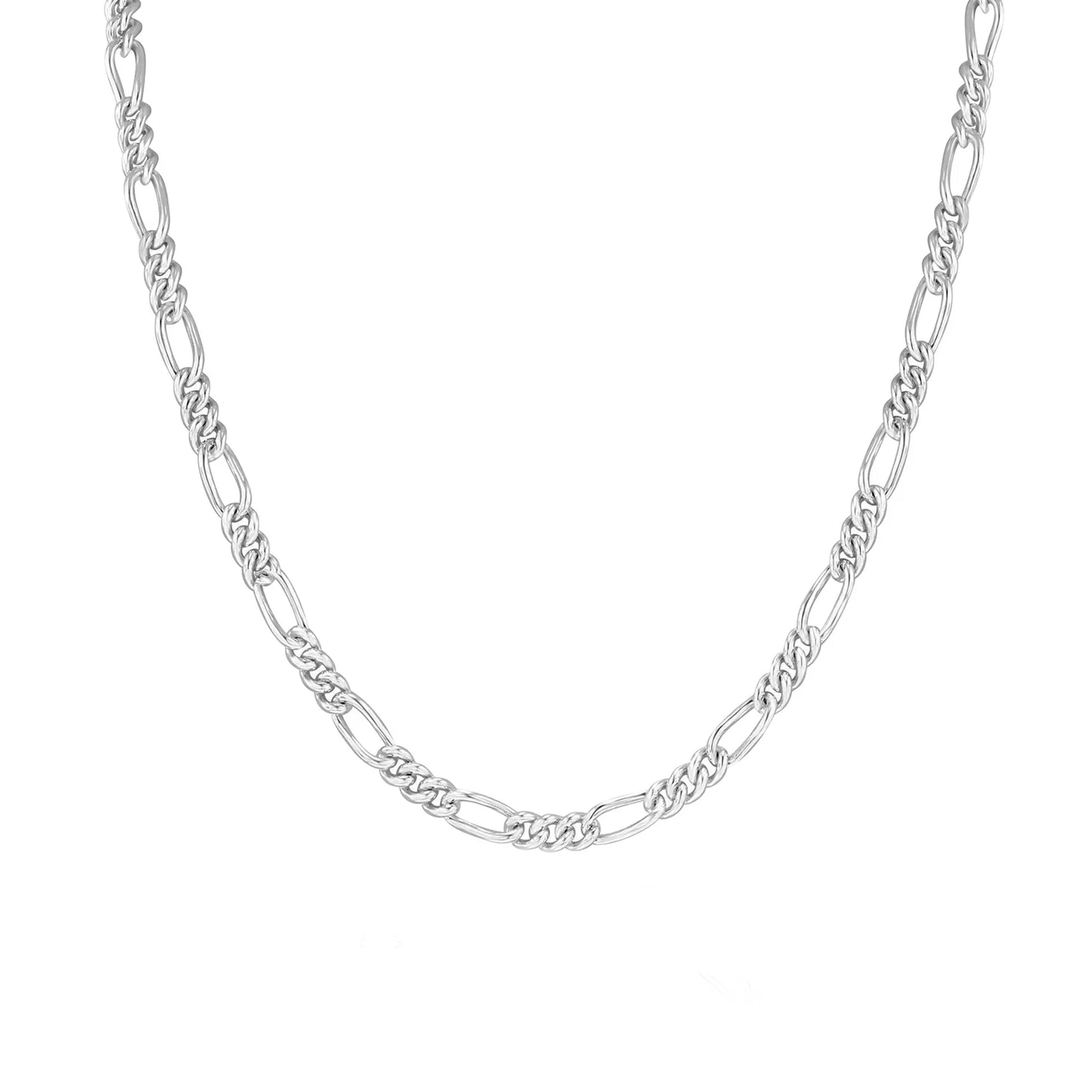 Sterling Silver Rounded Figaro Chain