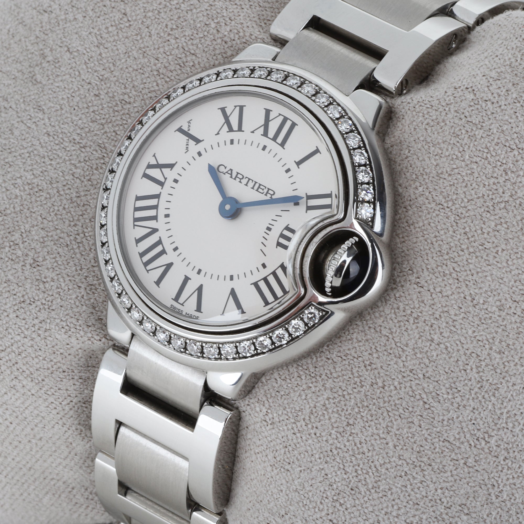 Cartier Ballon Bleu 28mm Diamond Bezel Pre-Owned Watch