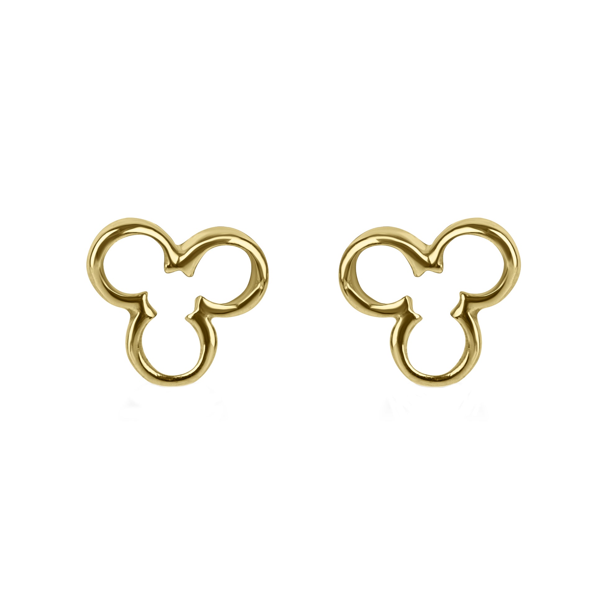 Clover Cut-out Stud Earrings in 9ct Yellow Gold