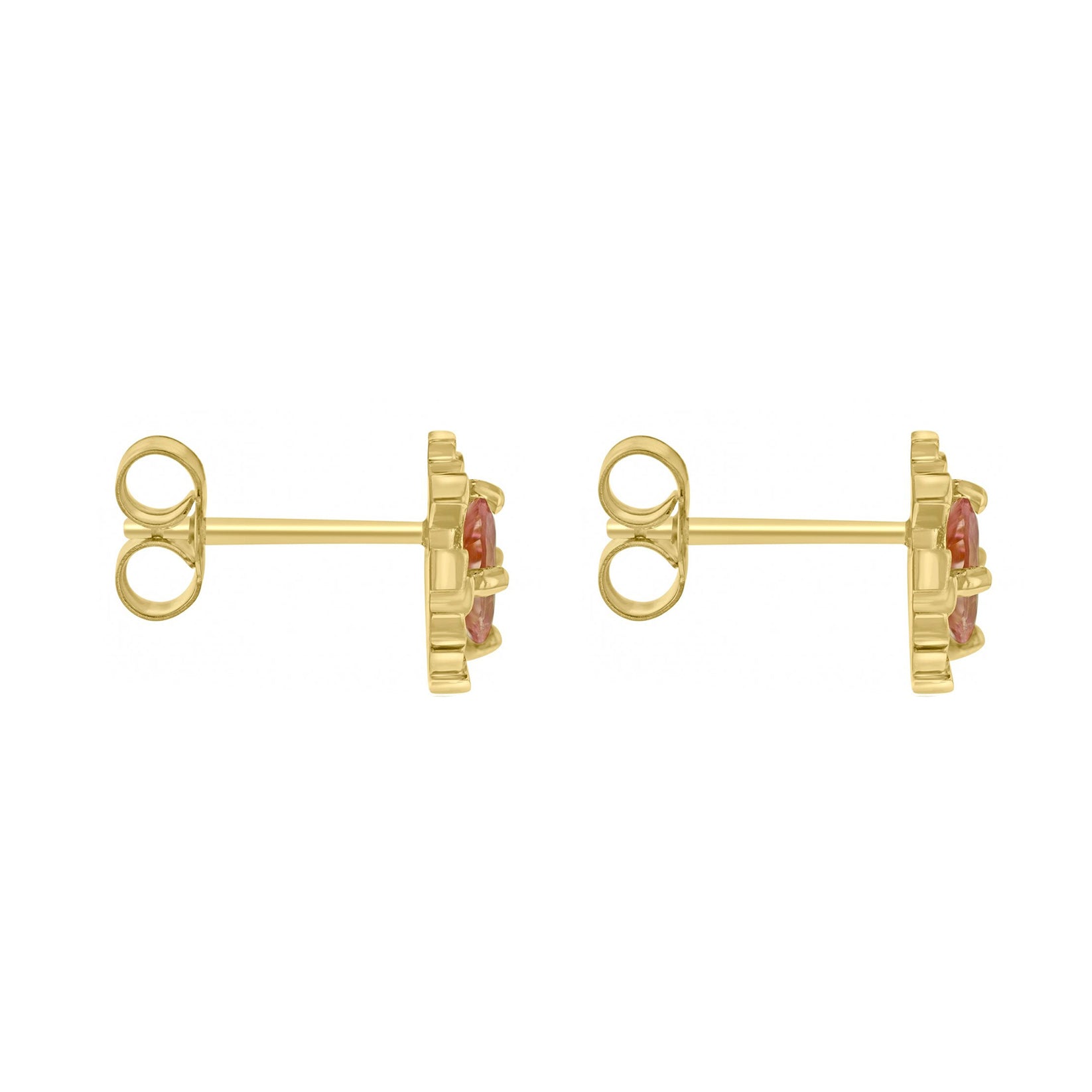 'Collide' Oval Concave Cut Tourmaline Studs in 18ct Yellow Gold