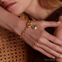 Model Wearing Eloise Gold Plated Sterling Silver Voyage Bracelet With Sasso Charm