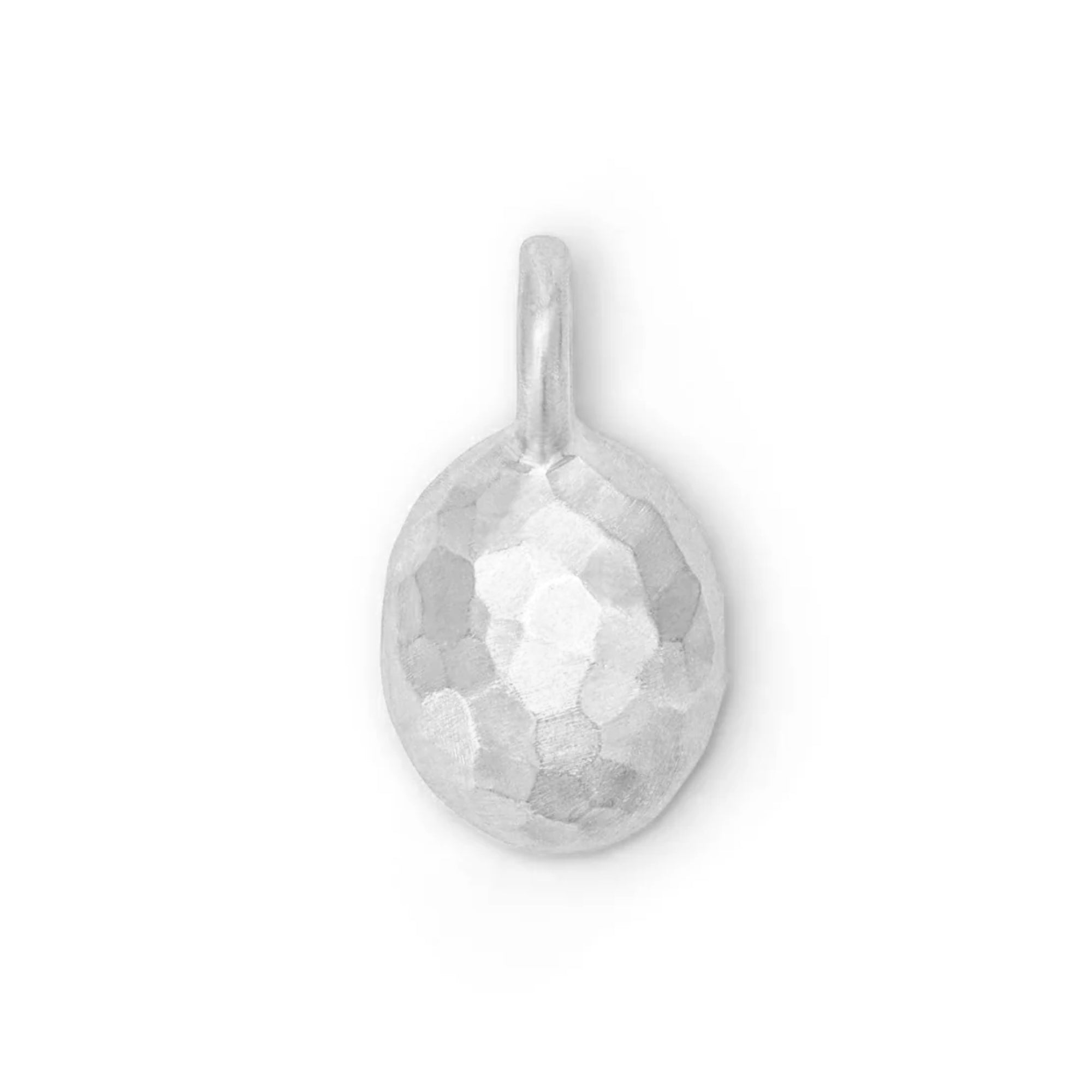 Eloise Sterling Silver Large Milestone Sasso Charm With Hammered Finish