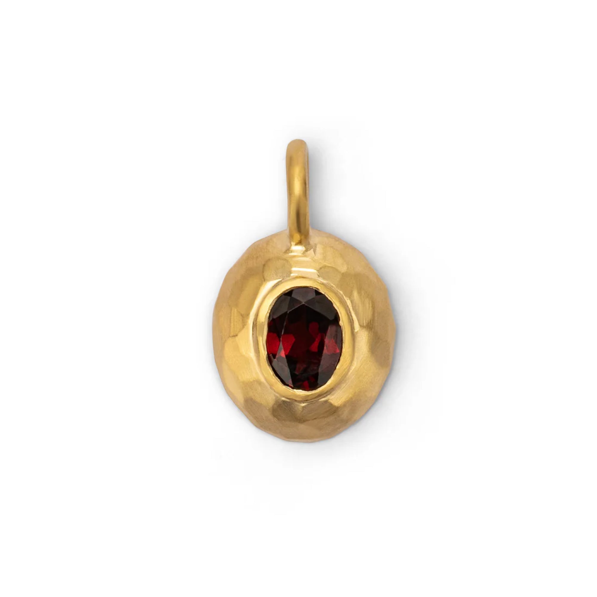 Eloise Gold Plated Sterling Silver Small Red Garnet Milestone Sasso Charm