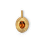 Eloise Gold Plated Sterling Silver Small oval Milestone Sasso charm set with a faceted oval Orange Madeira Quartz