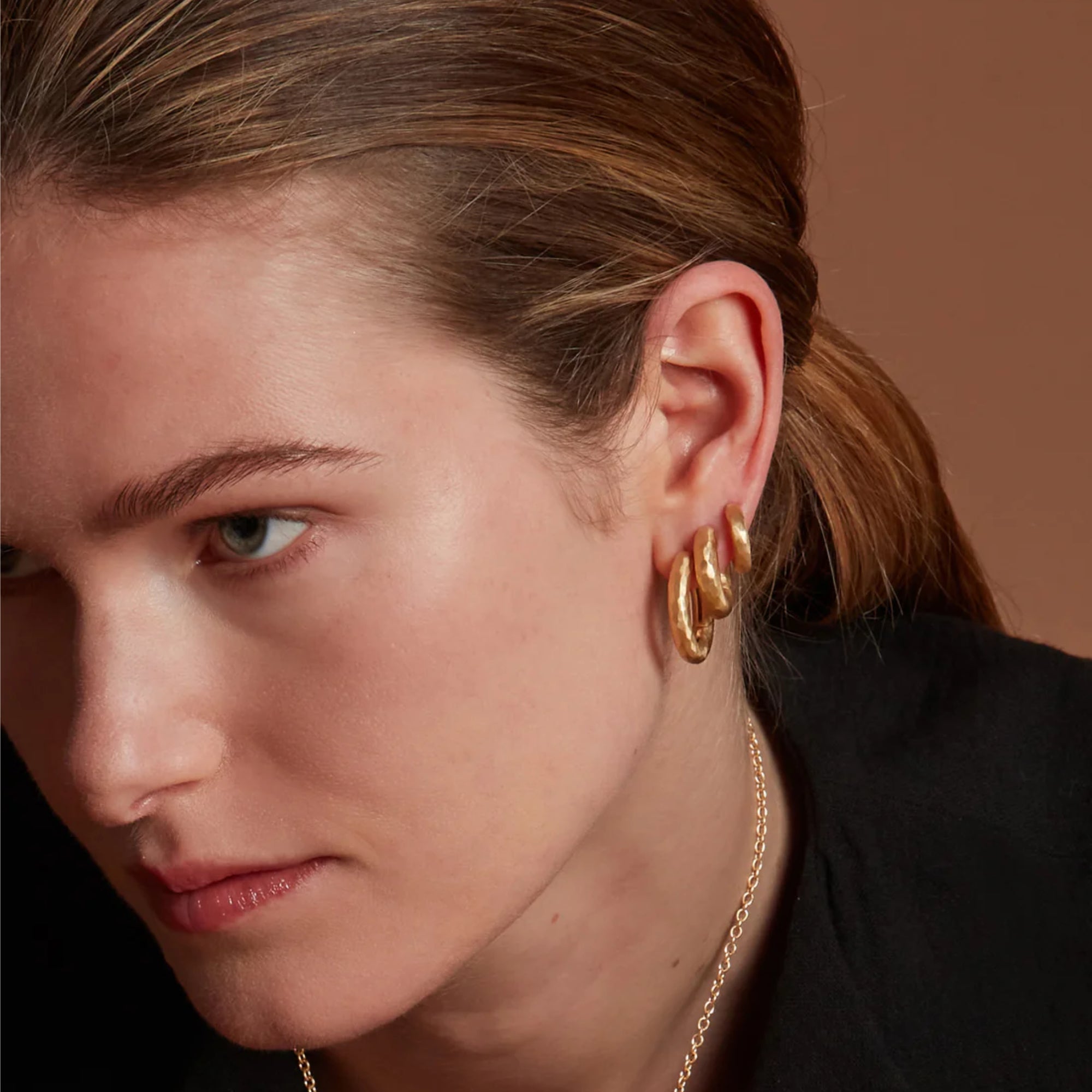 Eloise Gold Plated Sterling Silver Medium Wander Hoop Earrings