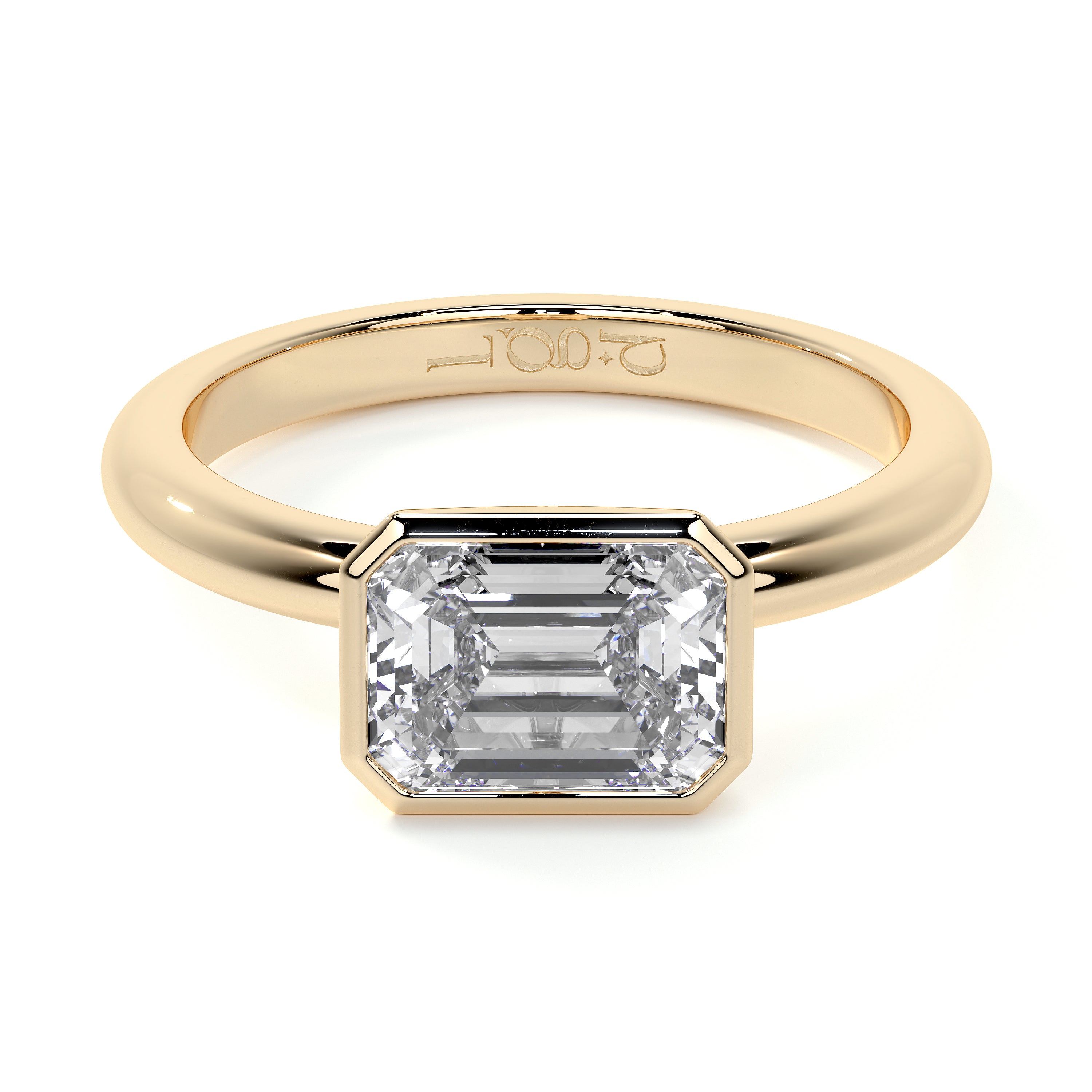 18ct Yellow Gold 1.30ct Emerald Lab Grown Diamond 'Victoria' Ring