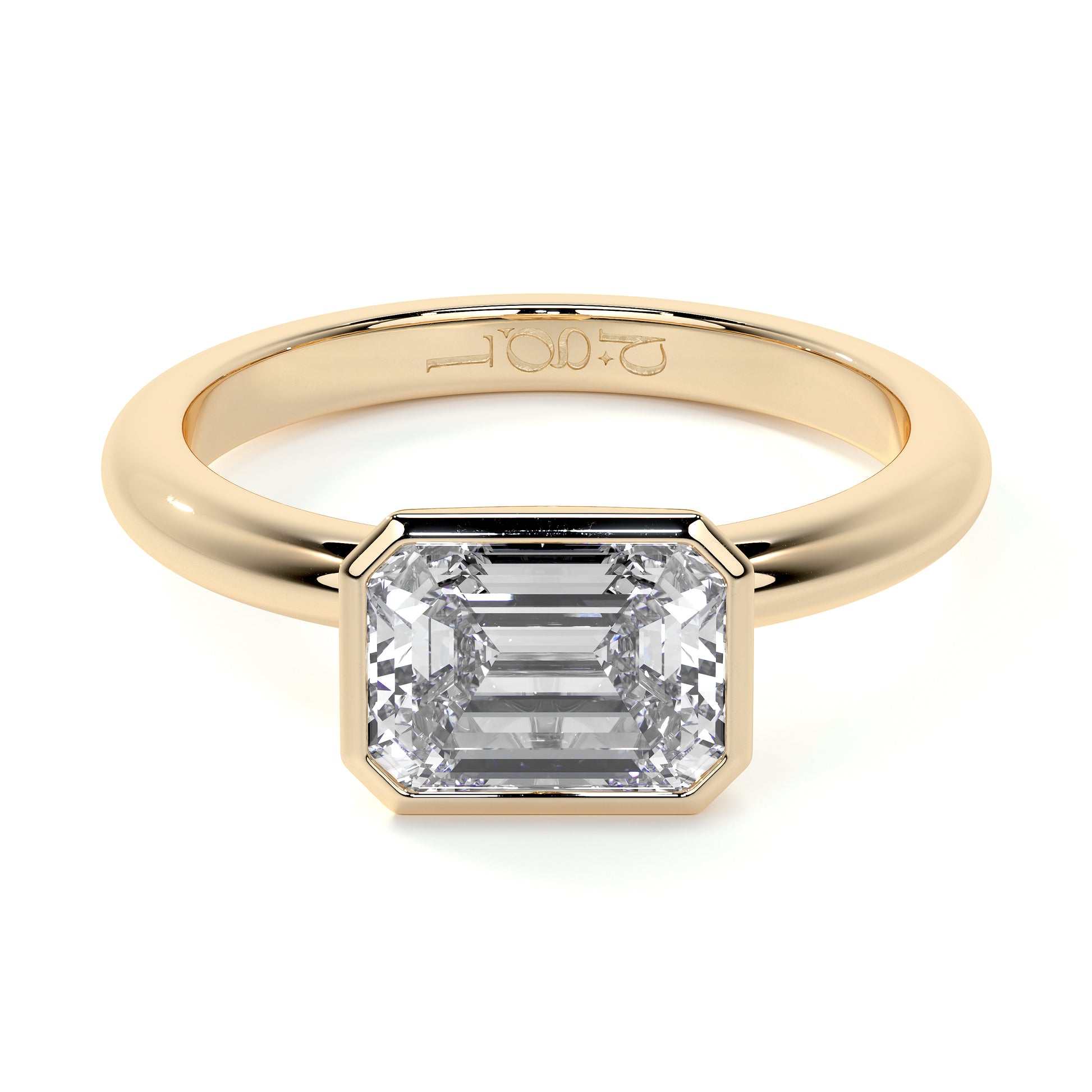 18ct Yellow Gold 1.30ct Emerald Lab Grown Diamond 'Victoria' Ring