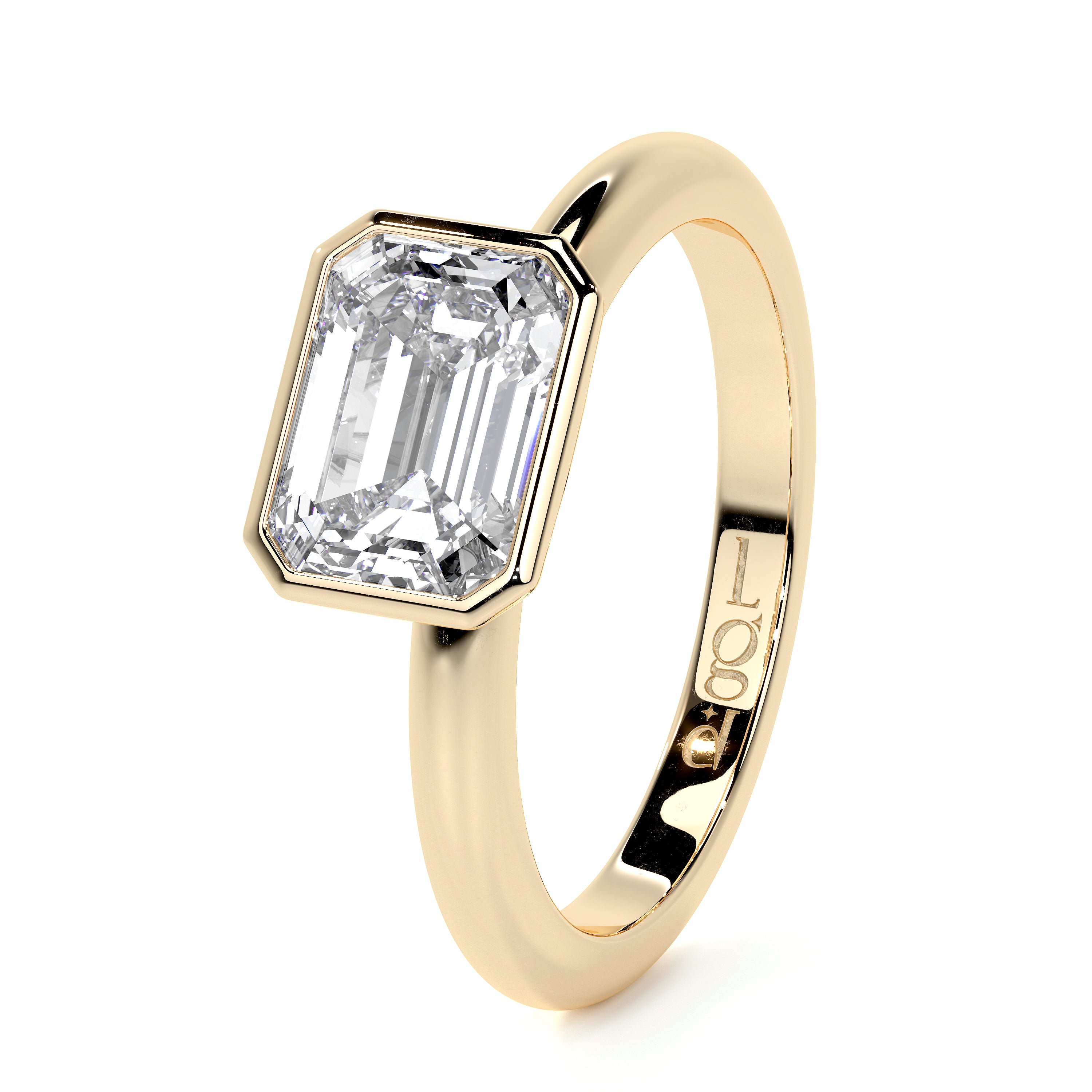 18ct Yellow Gold 1.30ct Emerald Lab Grown Diamond 'Victoria' Ring