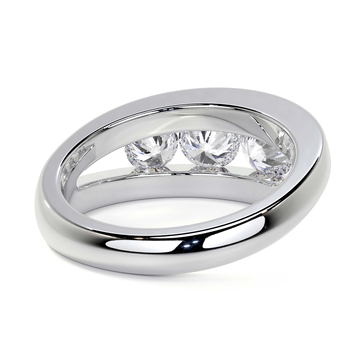 Platinum 'Ivy' Three Stone Lab Grown Diamond Ring