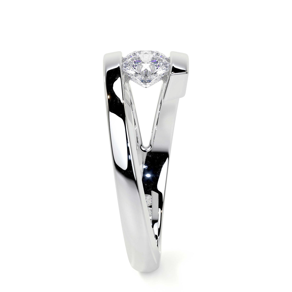 Platinum 'Ivy' Three Stone Lab Grown Diamond Ring