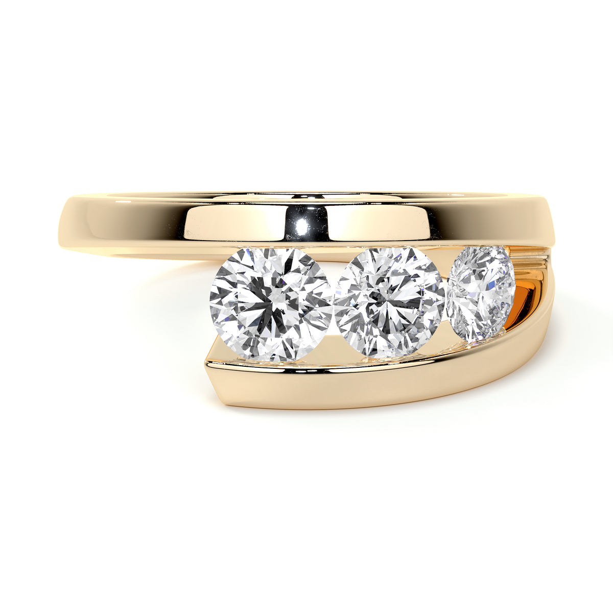 18ct Yellow Gold 'Ivy' Three Stone Lab Grown Diamond Ring