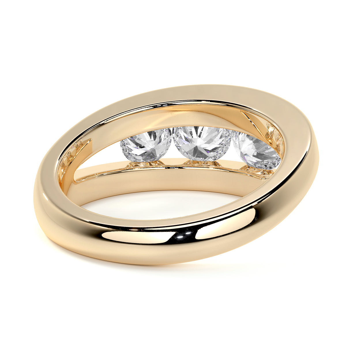 18ct Yellow Gold 'Ivy' Three Stone Lab Grown Diamond Ring