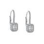 Deco Inspired Diamond Cluster Drop Earrings