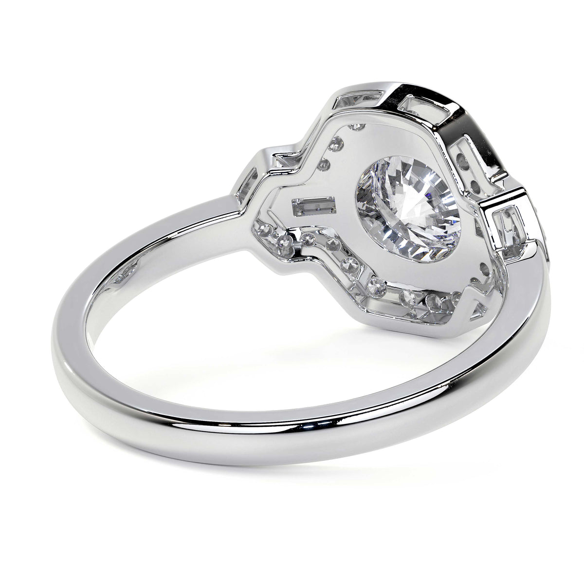 Platinum 'Cleo' Round Lab Grown Diamond Dress Ring