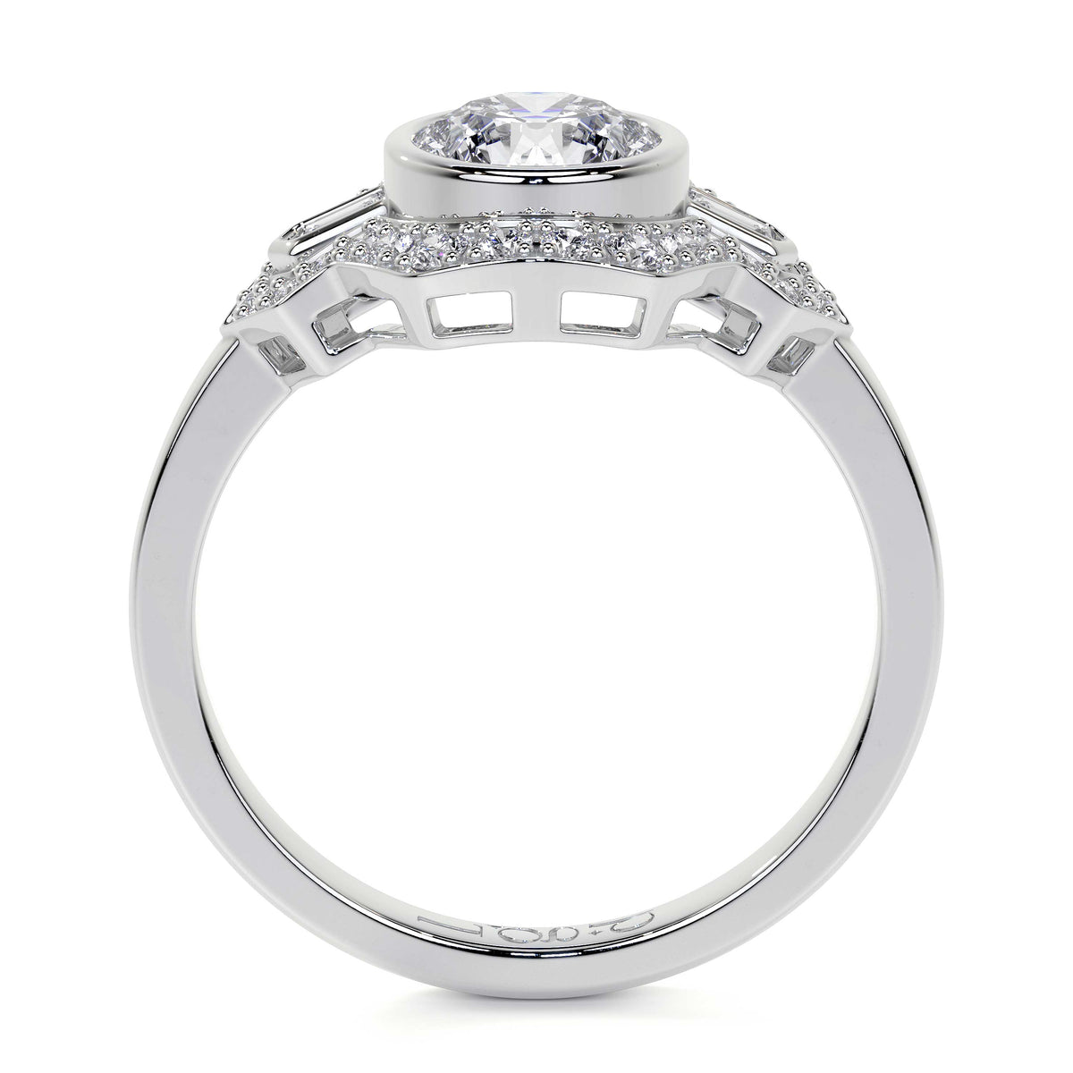 Platinum 'Cleo' Round Lab Grown Diamond Dress Ring