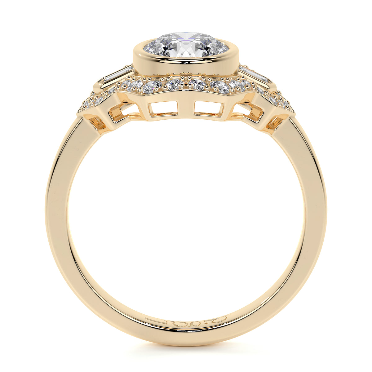 18ct Yellow Gold 'Cleo' Round Lab Grown Diamond Dress Ring