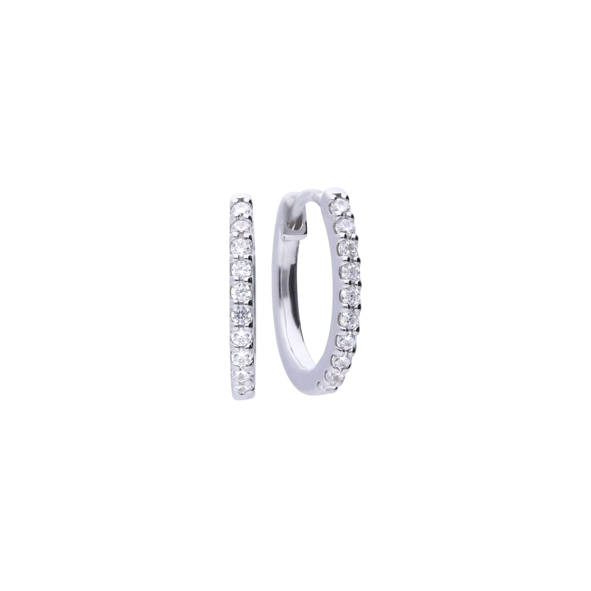 Diamonfire Claw Set Zirconia Hoop Earrings