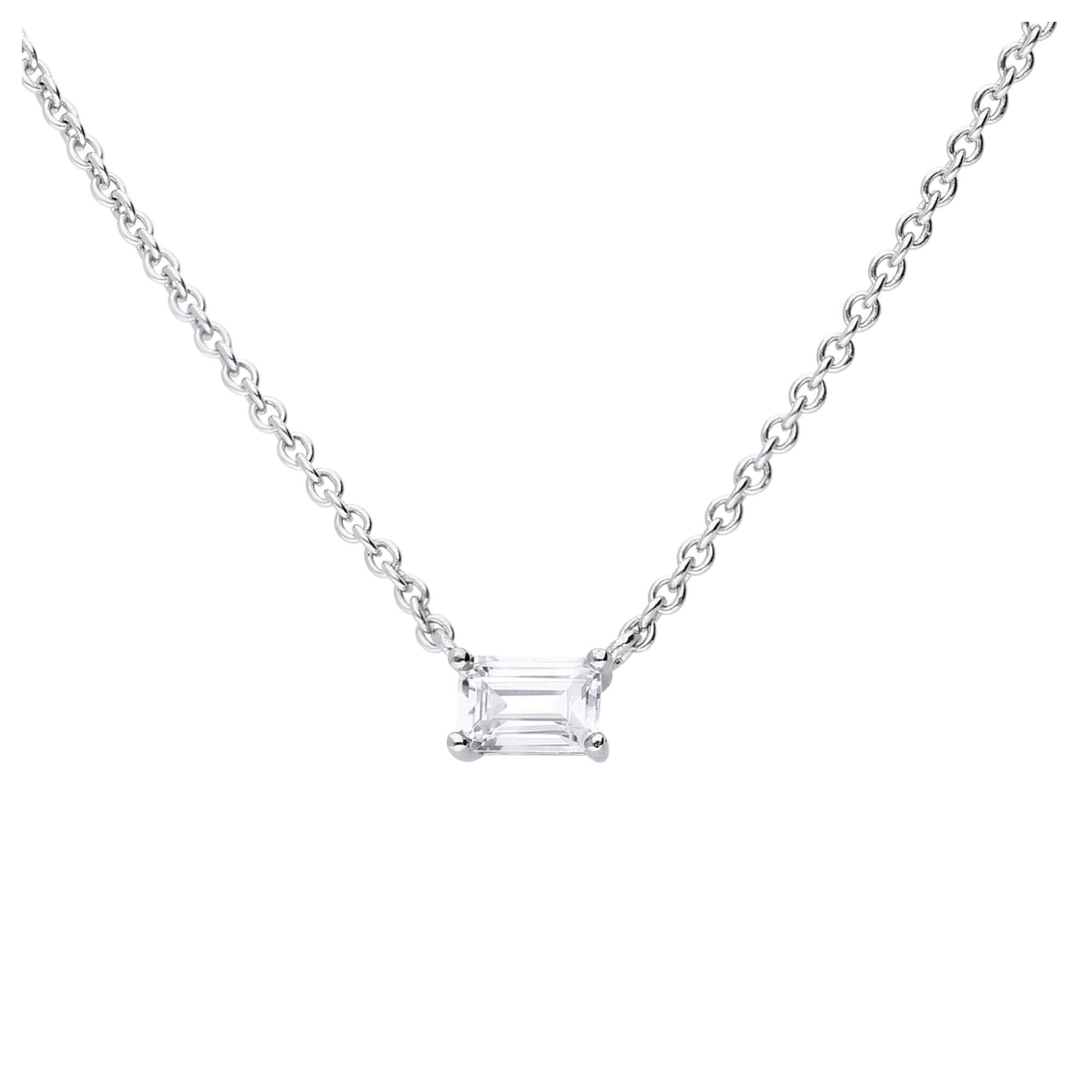 Diamonfire Floating Baguette Zirconia Necklace